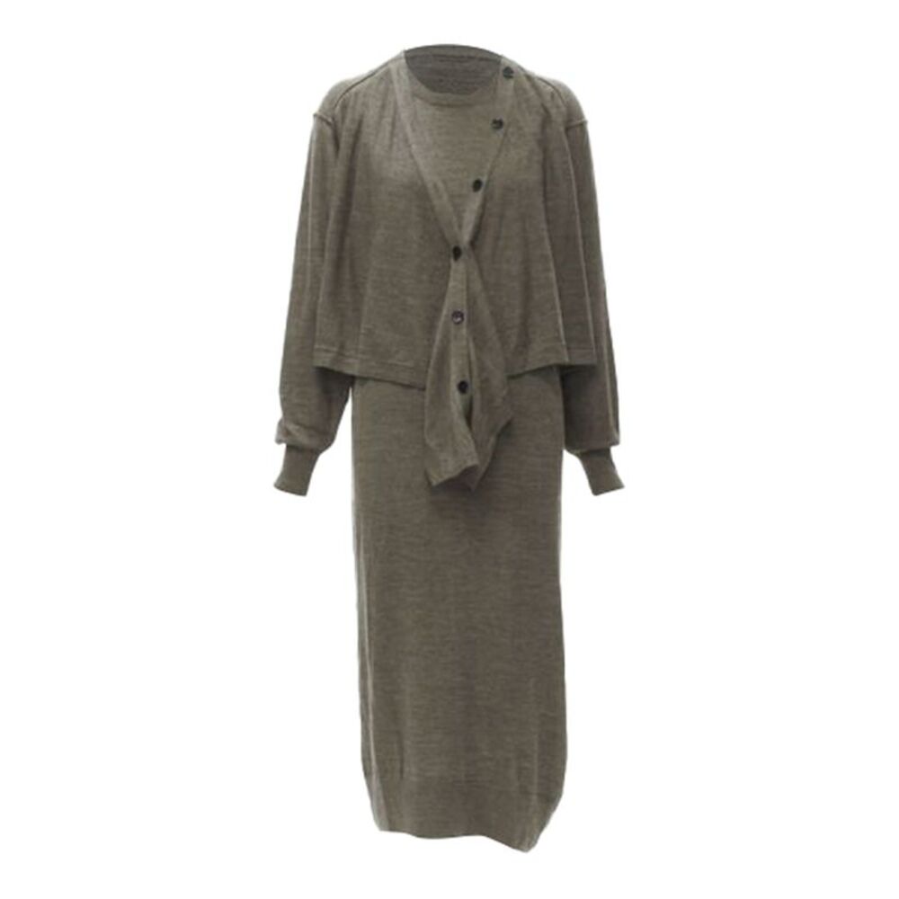 Lemaire merino wool blend tie front cardigan dress